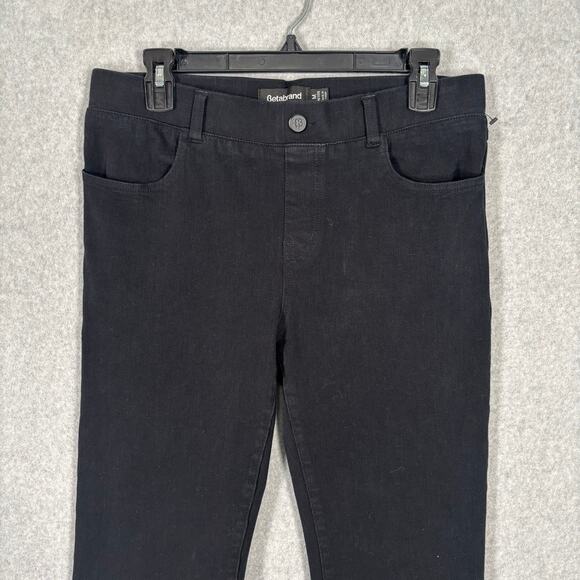 Betabrand Pants Women Medium Petite Black Jegging Ankle Straight Stretch Pull On - Picture 2 of 11